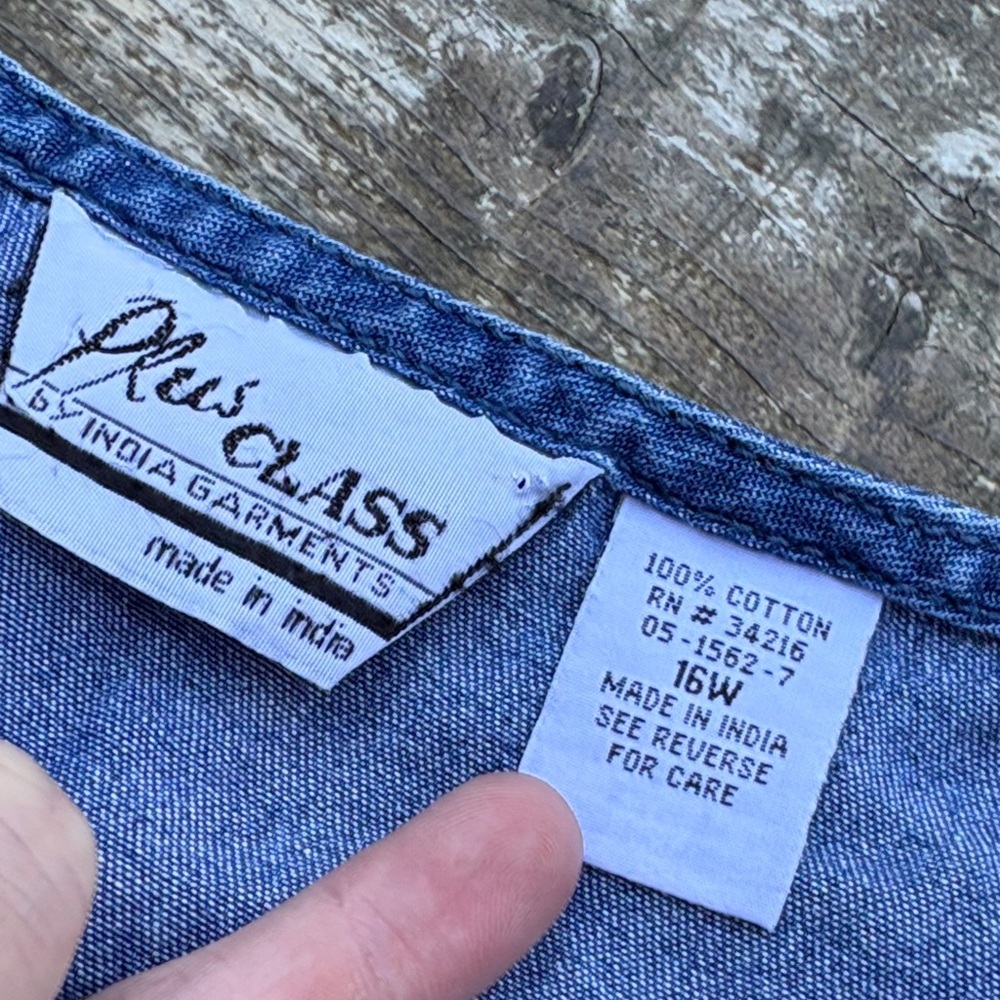 90s vintage blue denim maxi dress size 16W - Picture 7 of 7